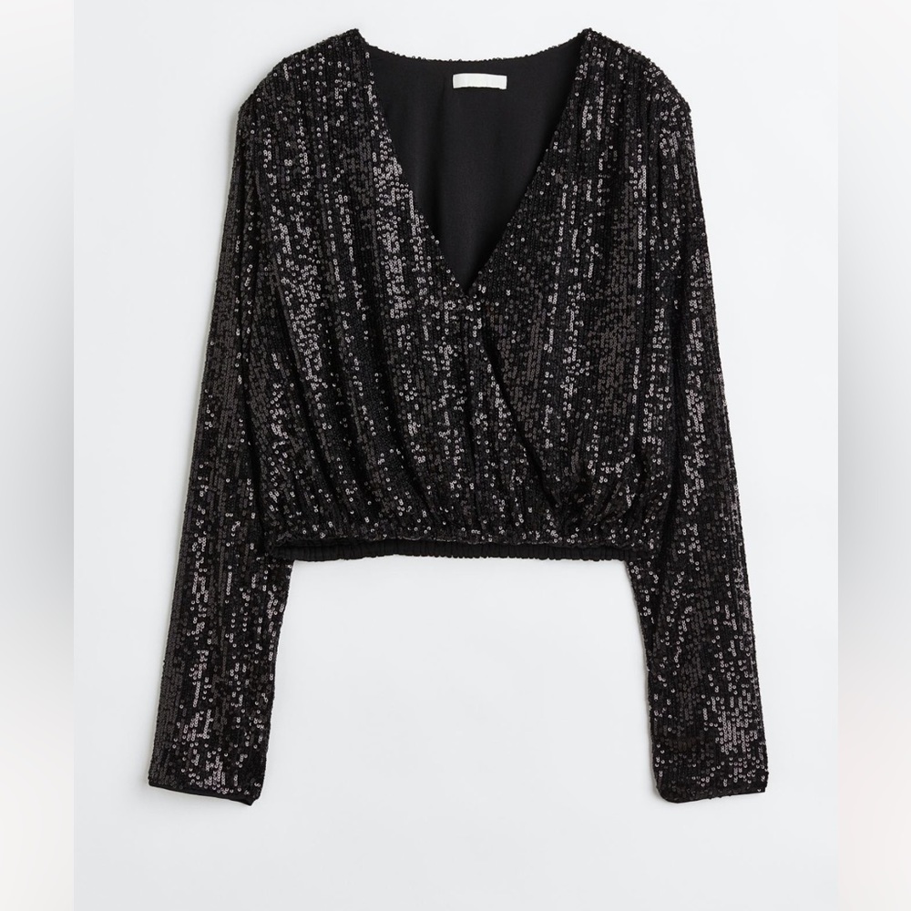 Sequined Wrapover Blouse - Size S - New with Tags!